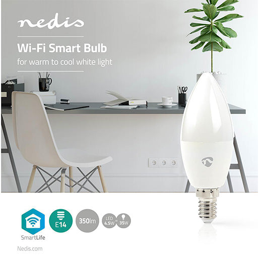 Nedis Wi-Fi LED Smart Bulb Warm/Cool White E14 SES Candle