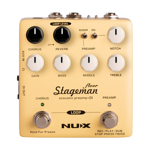 NU-X Stageman Floor Acoustic Preamp DI Guitar FX Pedal