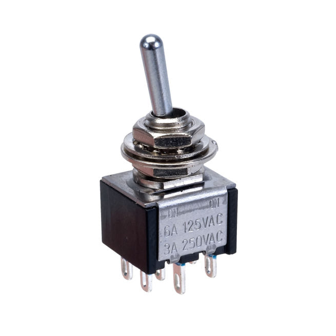 On-On Mini Latching Toggle Switch DPDT