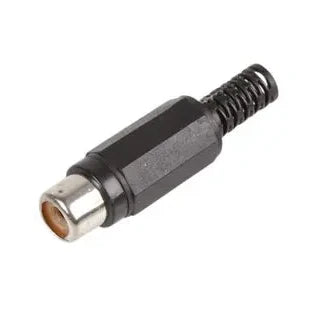 In-Line Phono RCA Female Connector Socket, Black