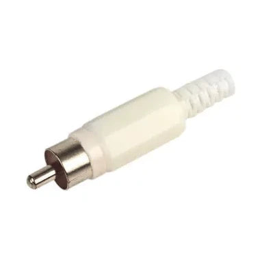 Phono RCA Male Connector Plug Nickel White