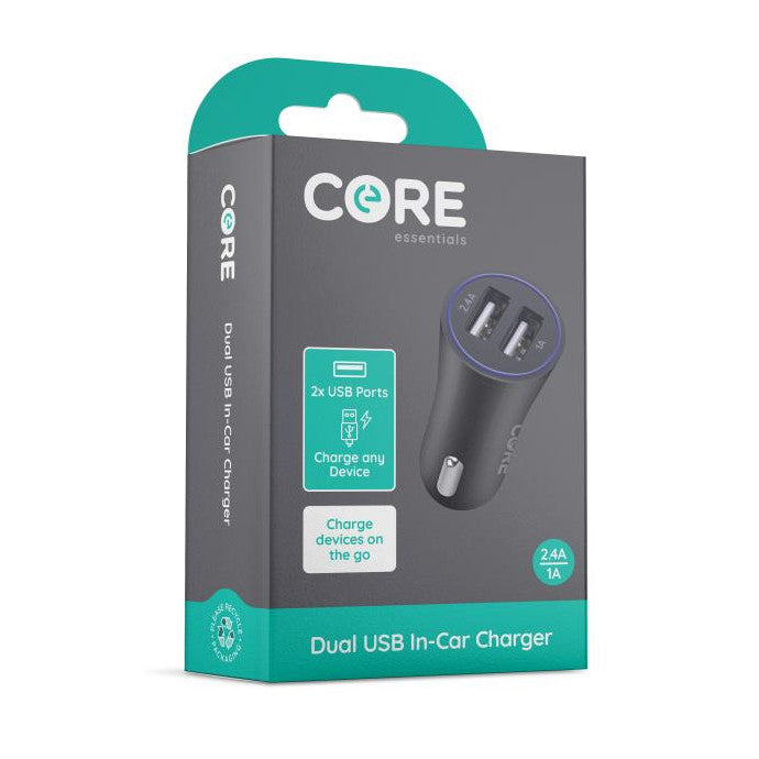 Core Dual USB Car Charger Black 3.4A