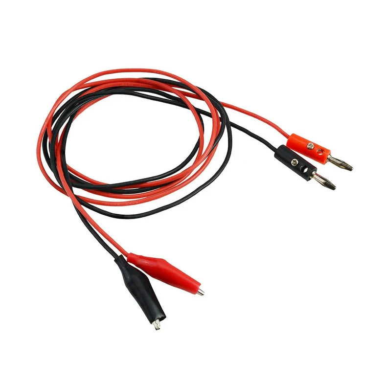 Red & Black 4mm Plug to Alligator Clip Test Lead, 100cm