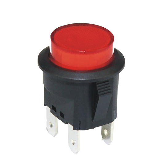 Red Illuminated Push To Make Momentary Switch DPST 10A