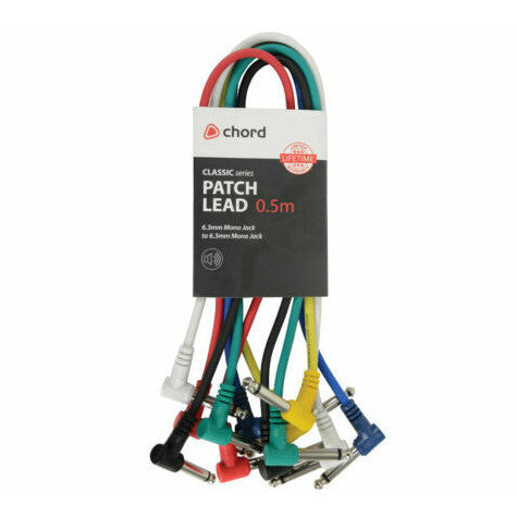 Chord / Citronic 6.3mm Mono Jack Patch Leads 6 Pack