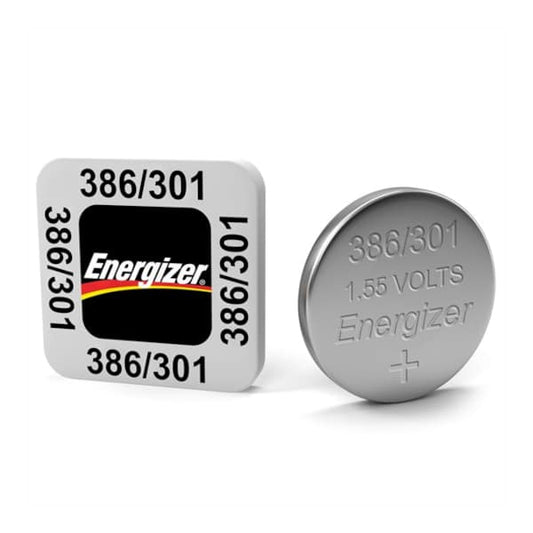 SR43/386/301/AG12 Energizer Silver Oxide Coin Cell Battery, 1.55V