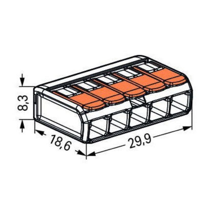 Wago 5 Way Splicing Connector with Lever Lock