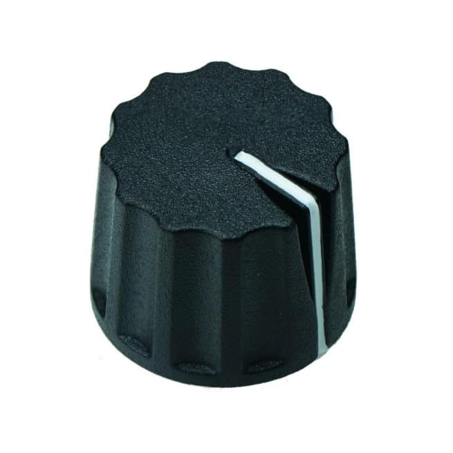 Black 6mm Push-Fit Knob 19.2mm with White Indicator